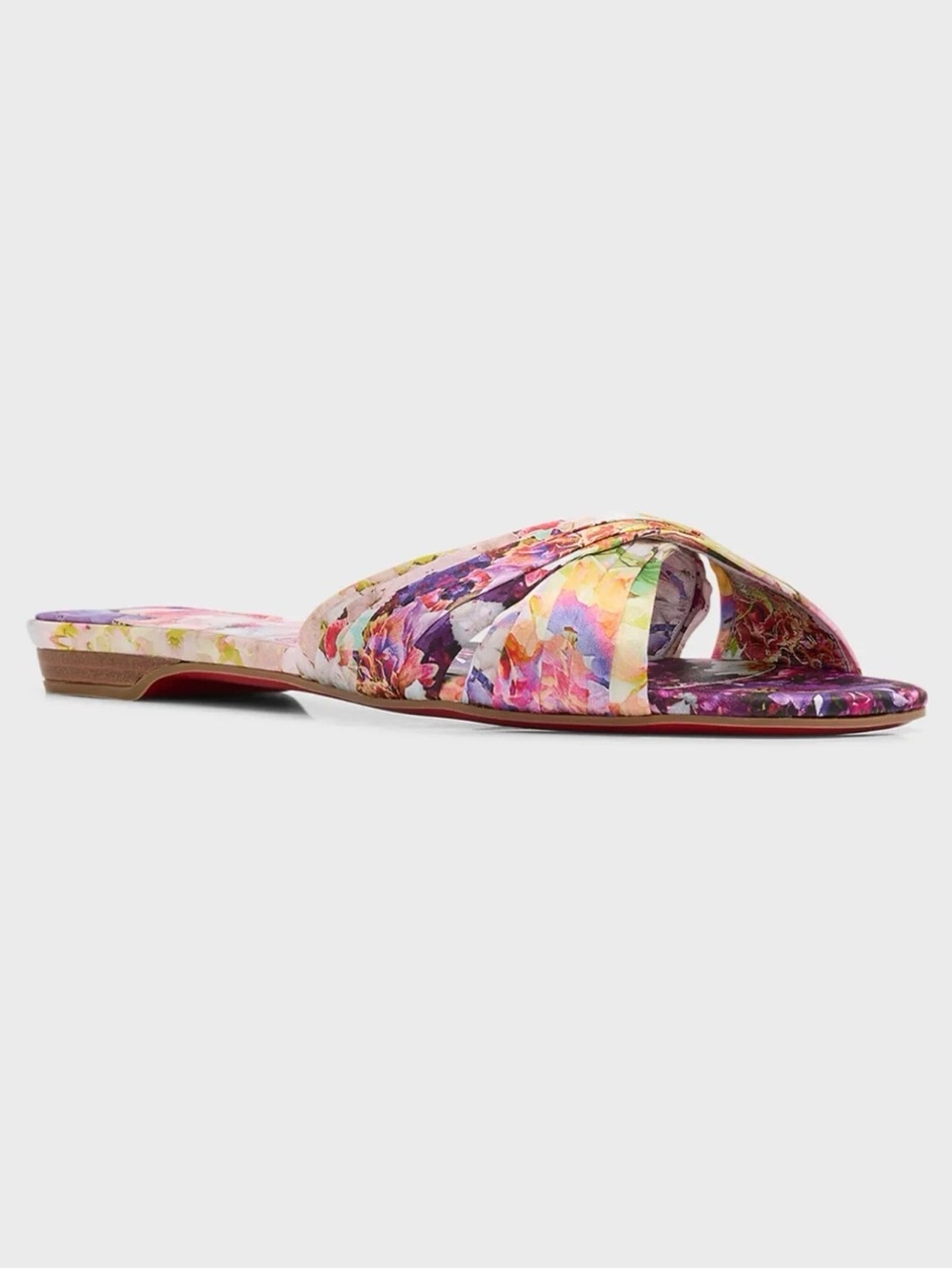 Christian Louboutin Nicol Is Back floral satin slides